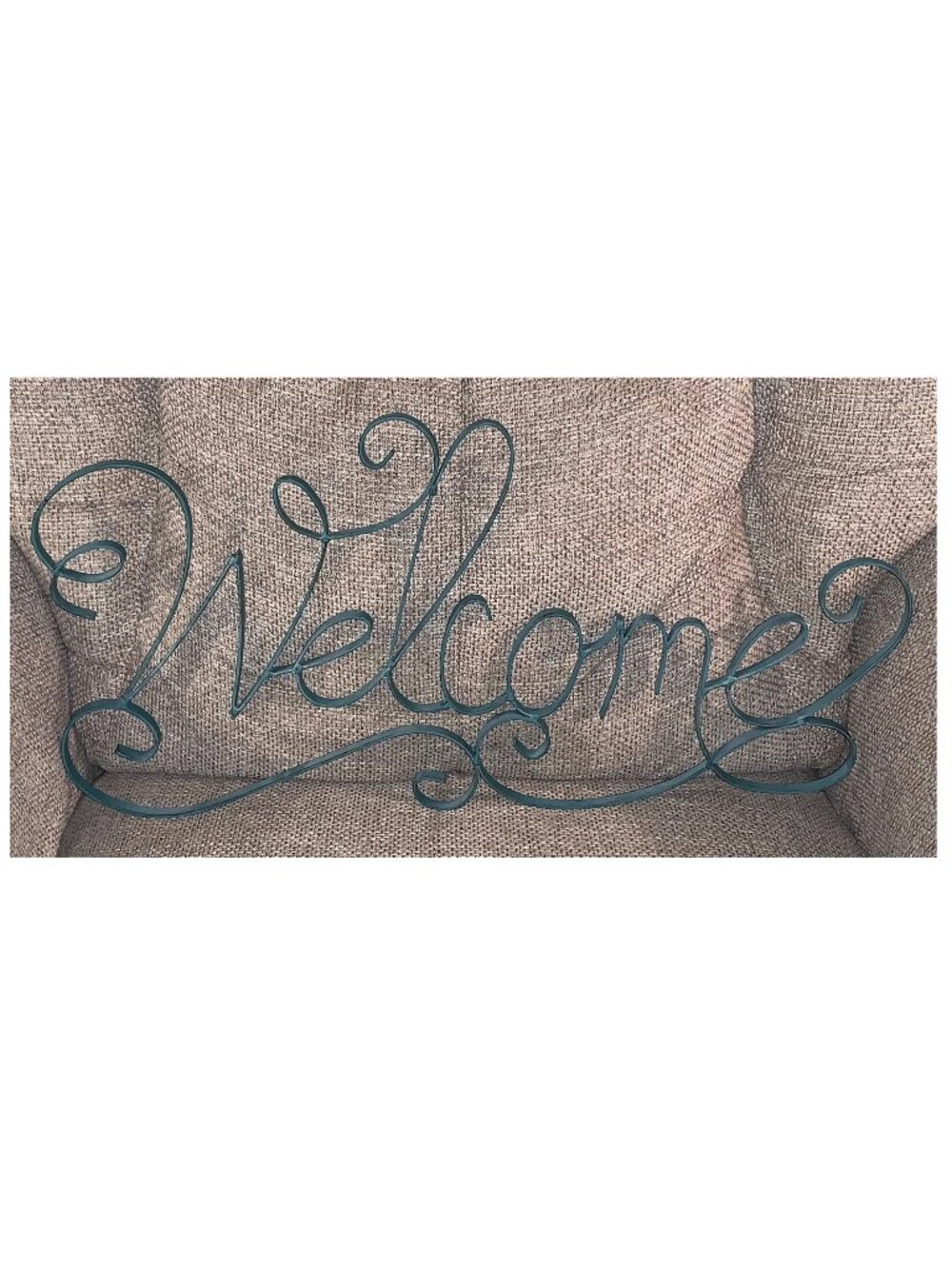Metal Scroll Welcome Sign Wall Decor ~ Teal